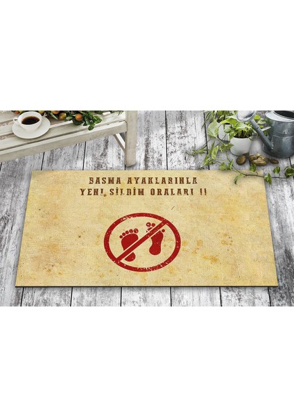 Olunca Anne Sözleri Tasarım Kapı Önü ve Ev İçi Paspas 45x75 cm