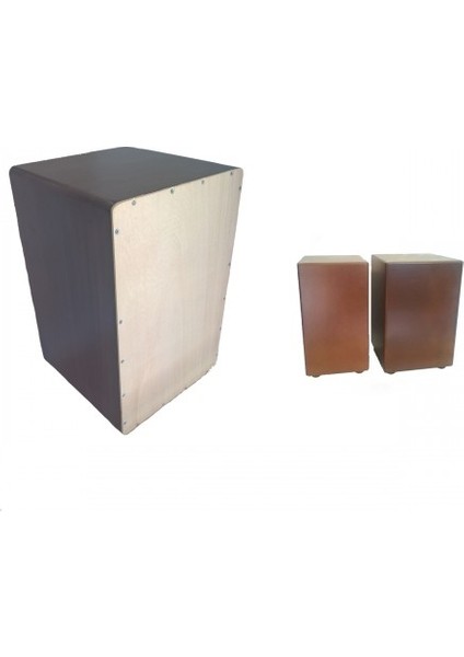 Ahşap Desenli Cajon + Cajon Bongo(2li)