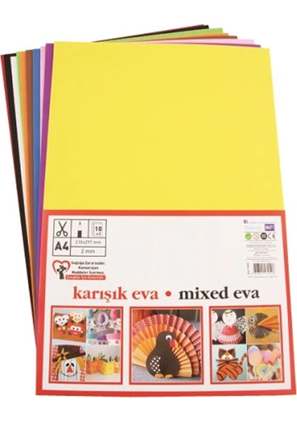 Eva 20x30 cm 2 mm 10 Renk Karışık