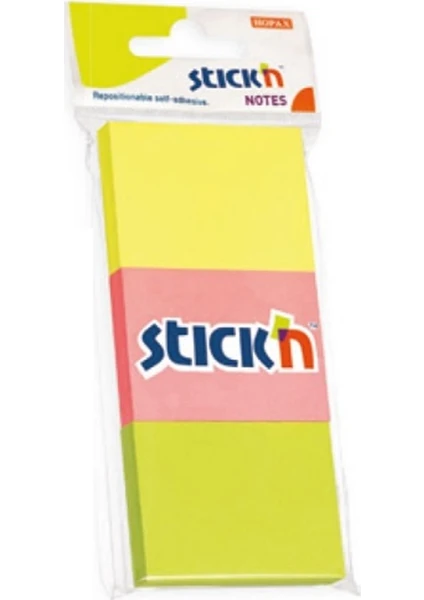 Stickn 38x51mm Yapışkanlı Notluk 3 lü Paket