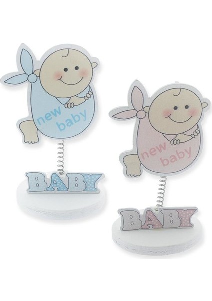 New Baby Sticker Ahşap Bebek Notluk 12 Adet