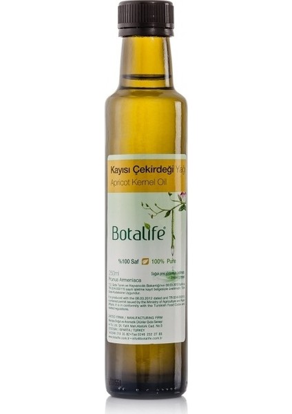 %100 Saf Kayısı Çekirdeği Yağı(prunus armeniaca) 250 ml