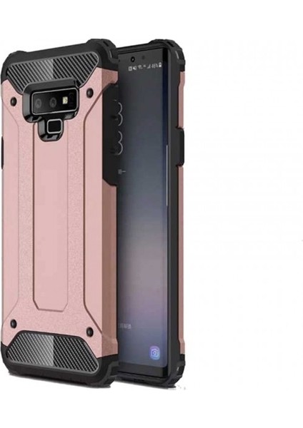 Samsung Galaxy Note 9 Kılıf Çift Katman Zırh Koruma Tank Arka Kapak - Rose Gold