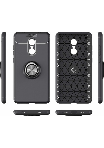 Case 4U Xiaomi Redmi Note 4X Kılıf Yüzüklü Darbeye Dayanıklı (Mıknatıslı Araç Tutucu Uyumlu) Lacivert