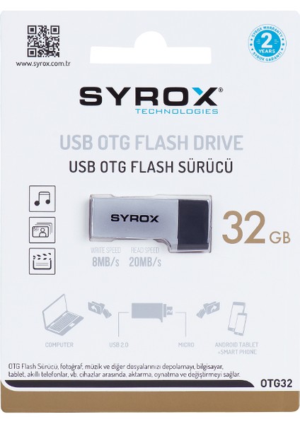 Dual Drive 32 GB USB 2.0 Otg / Micro USB Bellek