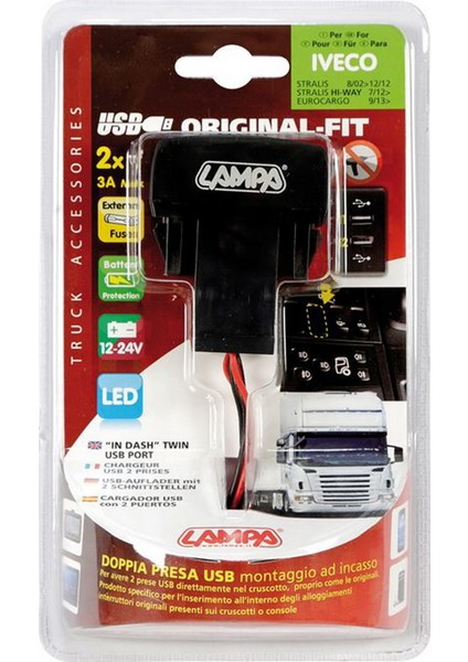 Iveco İçin Orjinal 2'li Usb Şarj Soketi 97961