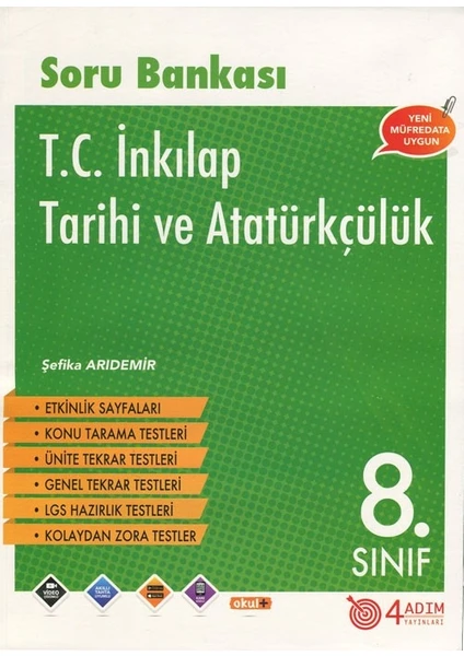 4 Adım Yayınları 4 Adım 8. Sınıf T.C. İnkılap Tarihi ve Atatürkçükük Soru Bankası