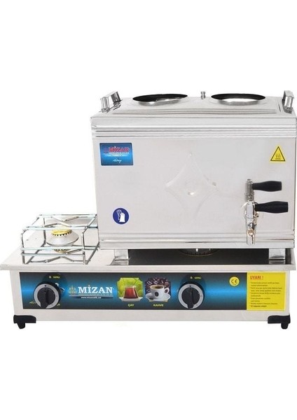 Tüplü 2 Demlik 19 Lt Gazlı Çay Ocağı Kazanı Makine Kaynaklı
