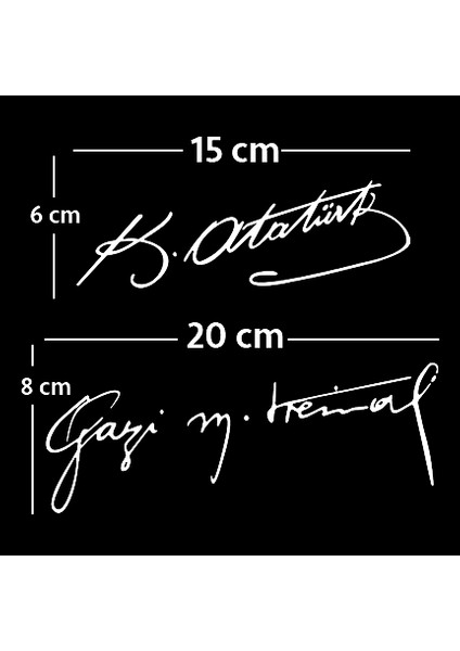 Areksan Atatürk İkili İmza Sticker 20 cm