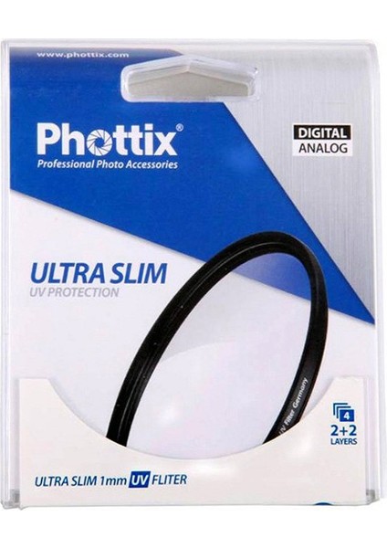 Phottix 62 Mm Ultra Slim Uv Protector Filtre