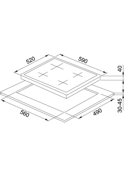 FHNS 604 4G WH C  Ankastre Ocak NEW SQUARE