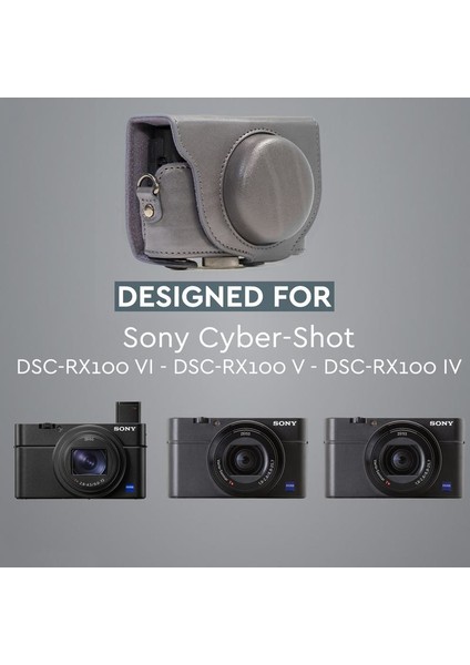 Sony Rx100VI, Rx100V, Rx100IV Suni Deri Kamera Çantası fırsatları