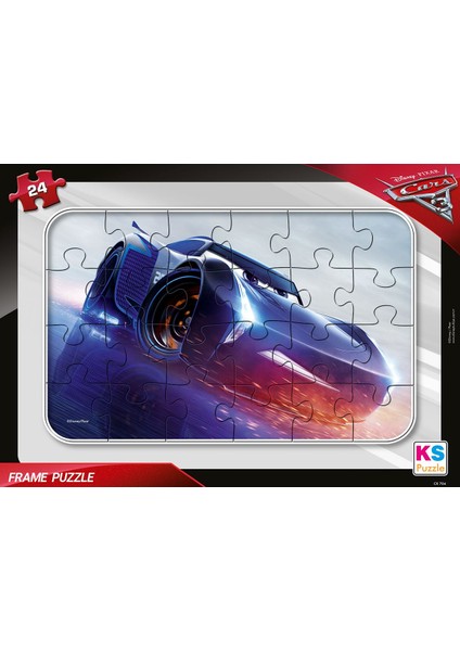 Ks Games Cars 24 Parça Frame Puzzle - Mavi - CR707