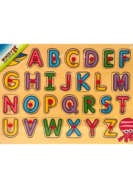 Top Birght 26 Parça Ahşap Renkli Harfler Yapboz