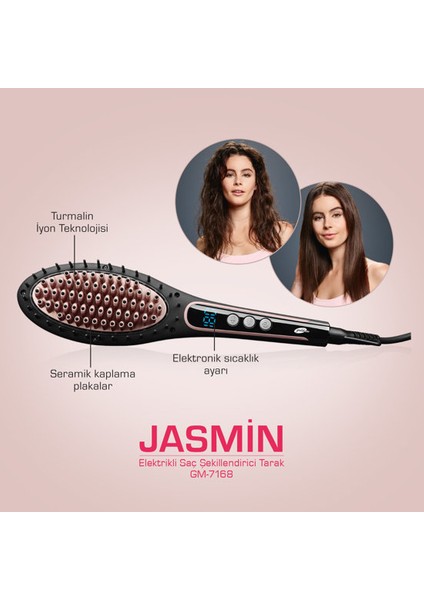 GM-7168 Jasmin Elektrikli Saç Şekillendirici Tarak