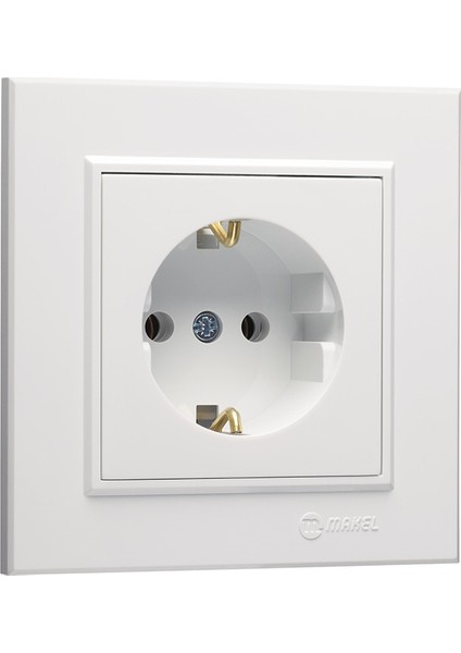 Topraklı Priz Karea Beyaz