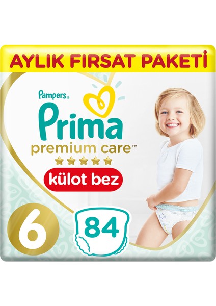 Premium Care Külot Bebek Bezi 6 Beden Aylık Fırsat Paketi 84 Adet