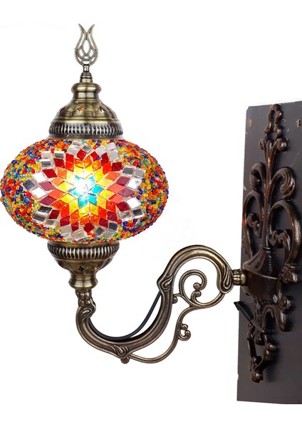 Mozaik Aplik Otantik Gece Lamba El Yapımı Mozaik Bahçe Lambası
