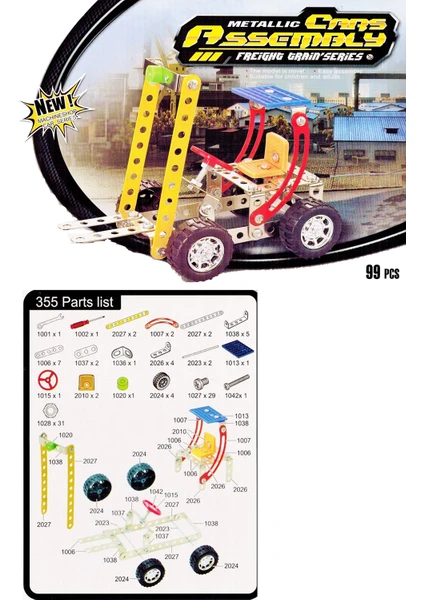 99 Parça Metal Lego Forklift - V42