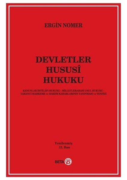 Devletler Hususi Hukuku - Ergin Nomer