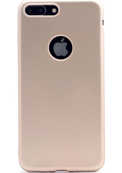 Apple iPhone 8 Plus Kılıf Premier Silikon Nano Cam Koruyucu Gold