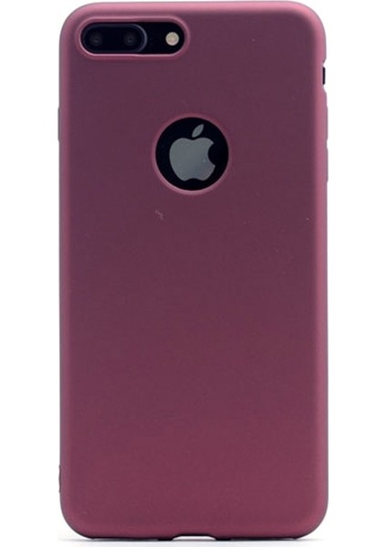 Apple iPhone 8 Plus Kılıf Premier Silikon Nano Cam Koruyucu Mürdüm