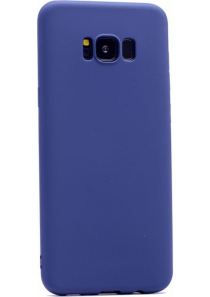 Samsung Galaxy S8 Premier Silikon Kılıf Full Kapatan Cam Lacivert