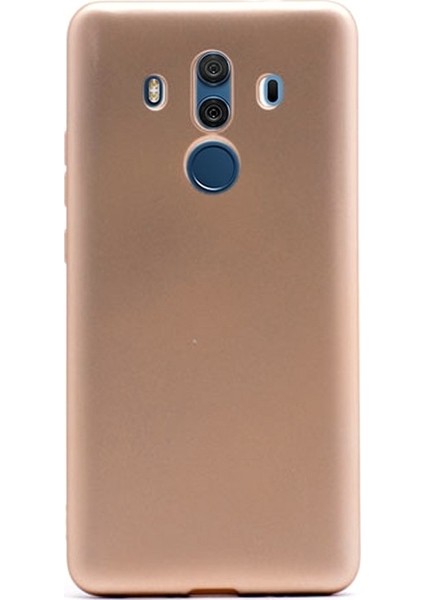 Huawei Mate10 Pro Premier Silikon Kılıf Nano Glass Koruyucu Gold