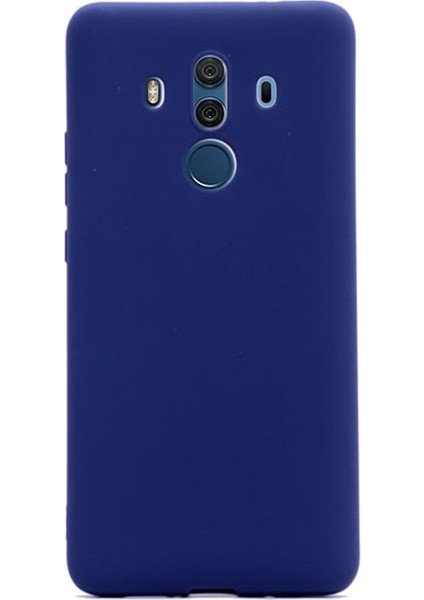 Huawei Mate10 Pro Premier Silikon Kılıf Nano Glass Koruyucu Lacivert