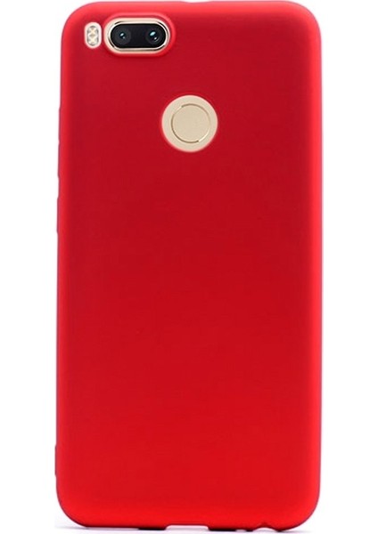 Xiaomi Mi A1 Premier Silikon Kılıf Nano Glass Koruyucu Kırmızı