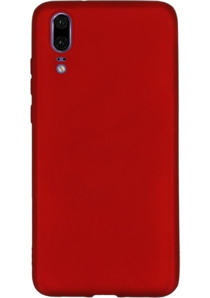 Huawei P20 Kılıf Premier Silikon Arka Kapak Kırmızı