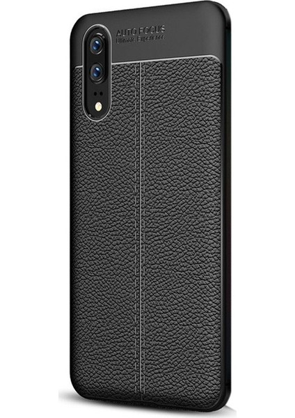 Huawei P20 Kılıf Niss Silikon Arka Kapak Nano Glass Koruma Siyah