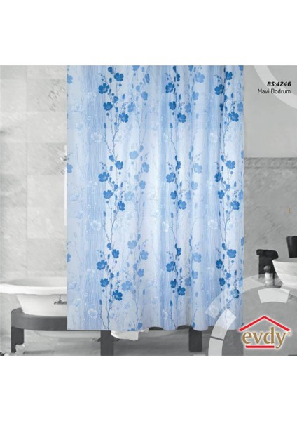Banyo Perdesi 2x110x200 Çift Kanat Duş Perdesi Halka Hediyeli Duşakabin Perdesi 4246