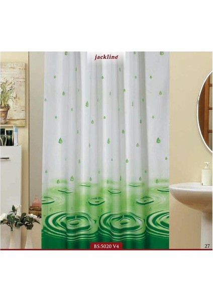 Banyo Perdesi 2x120x200 Çift Kanat Duş Perdesi Halka Hediyeli Duşakabin Perdesi 5020 Yeşil