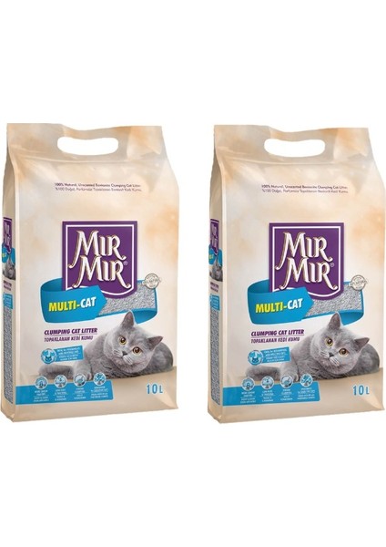 Mır mır Multicat Topaklanan Kedi Kumu 2 x 10 Lt