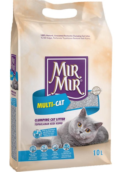 Mır mır Multicat Topaklanan Kedi Kumu 2 x 10 Lt