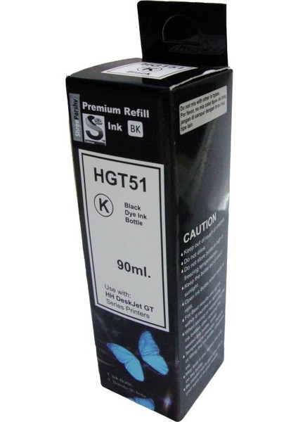 Premium® Hp Gt51 Uyumlu Muadil Siyah Mürekkep 70Ml