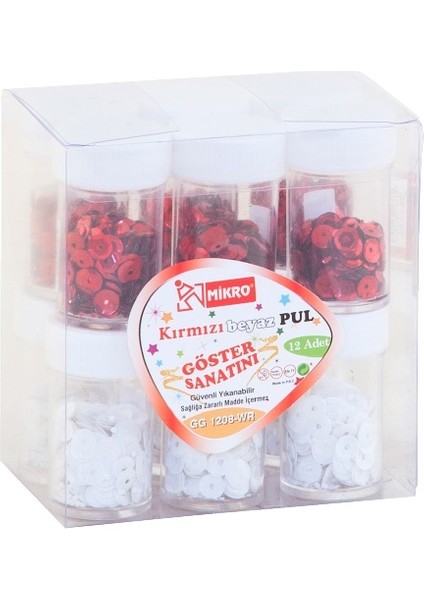 Gg 12-08WR Kırmızı - Beyaz Pul Sim (6+6)