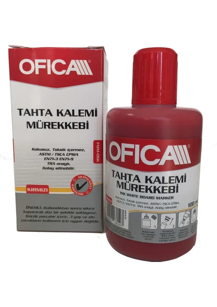 Tahta Kalemi Mürekkebi 100 ml. Kırmızı FMM-06K