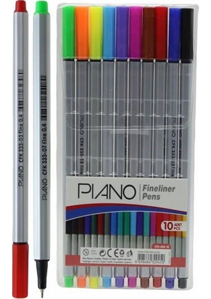 Fineliner Kalem Seti 10 Adet Farklı Renk Seçenekleriyle 0.4 mm Uç