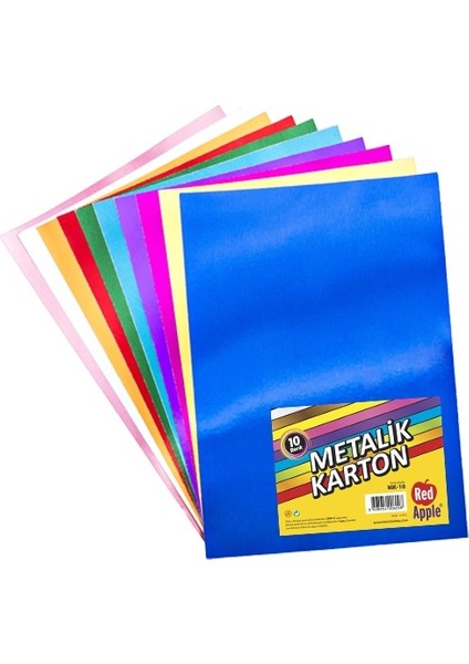 A4 Metalik Karton 10 Renk 10 Adet Mk-10