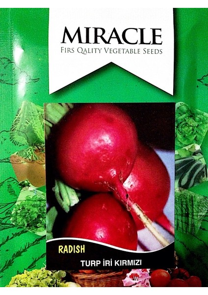 Miracle İri Toros Kırmızısı Turp Tohumu (10 gram)