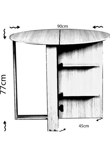 Middle Pratik Katlanır Masa, Koyu Meşe