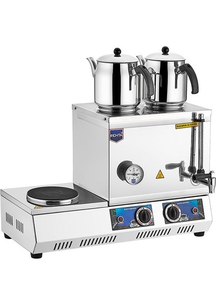 Remta Elektrikli 2 Demlikli 28 Lt Çay Ocağı Kazanı Makinesi