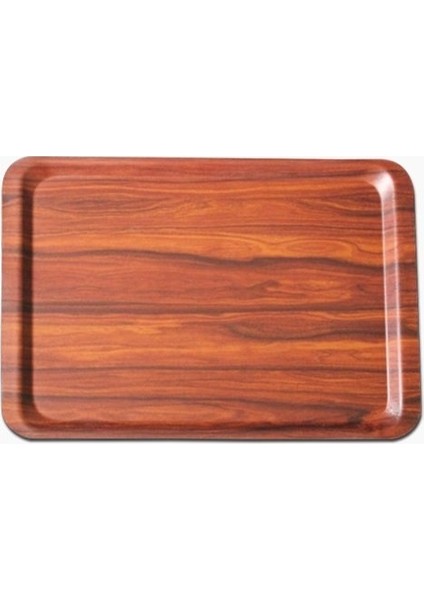 Düz Melamin Tepsi Servis Çay Kahve Yemek 34X24 Cm 12 Adet