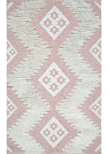 Esse Halı Town Kilim 13 Pink White 80 x 300