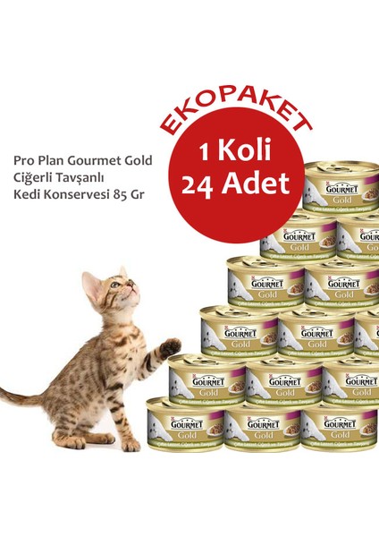 Gourmet Gold Ciğerli Tavşanlı Kedi Konservesi 85 Gr- 24