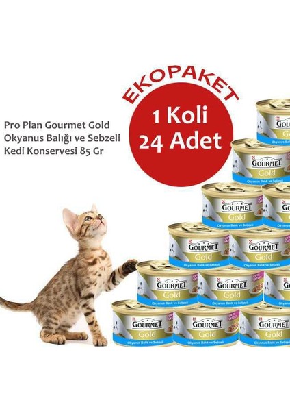 Gourmet Gold Okyanus Balığı ve Sebzeli Kedi Konservesi