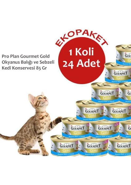 Gourmet Gold Okyanus Balığı ve Sebzeli Kedi Konservesi