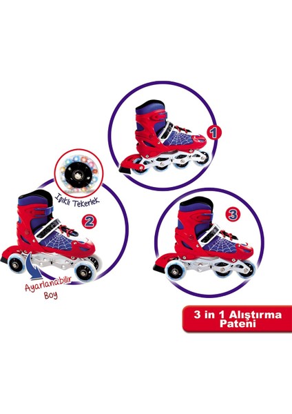 Fr36244 Örümcek Işıklı Medıum 35-38 Paten Kırmızı fiyatları